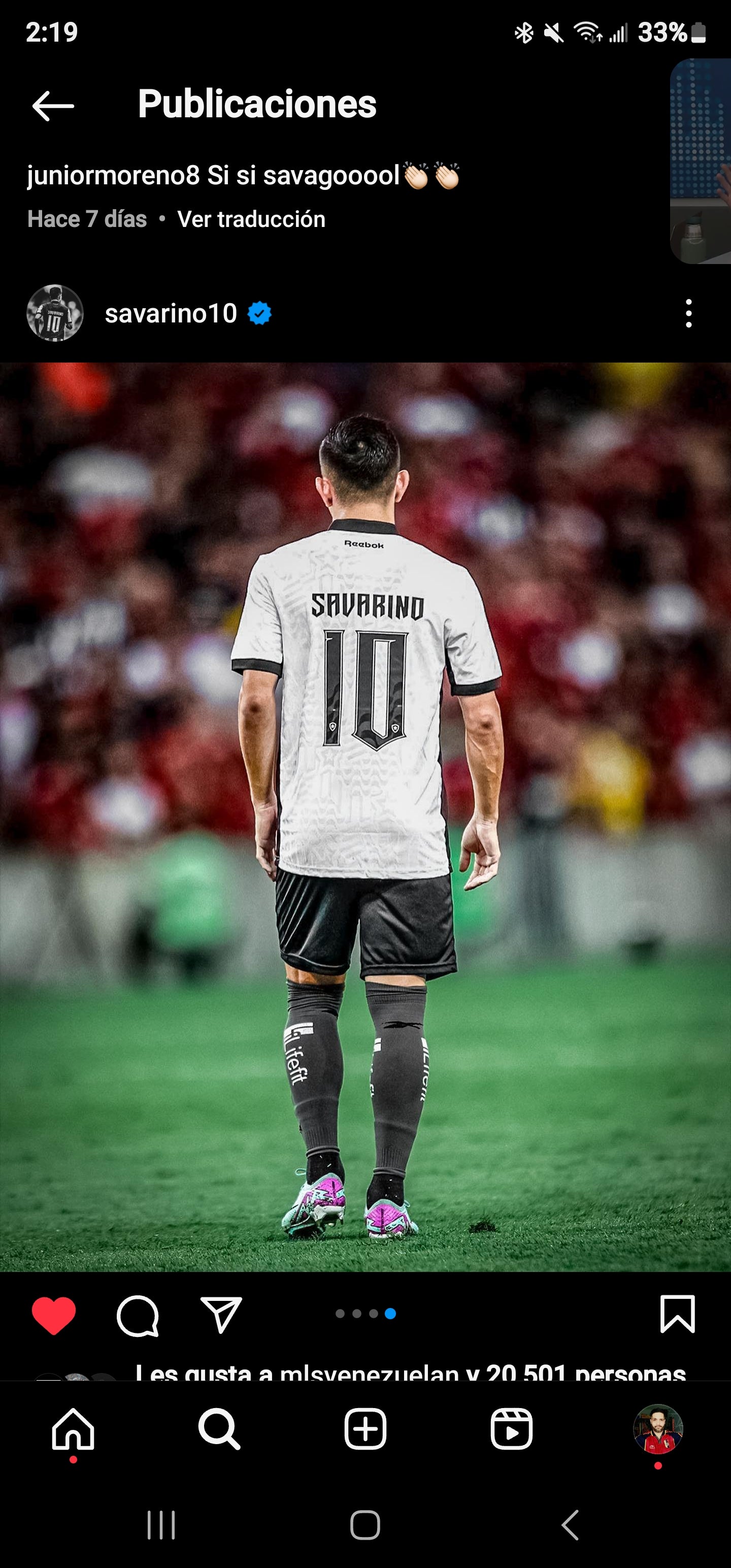 Botafogo 2024 away used Savarino
