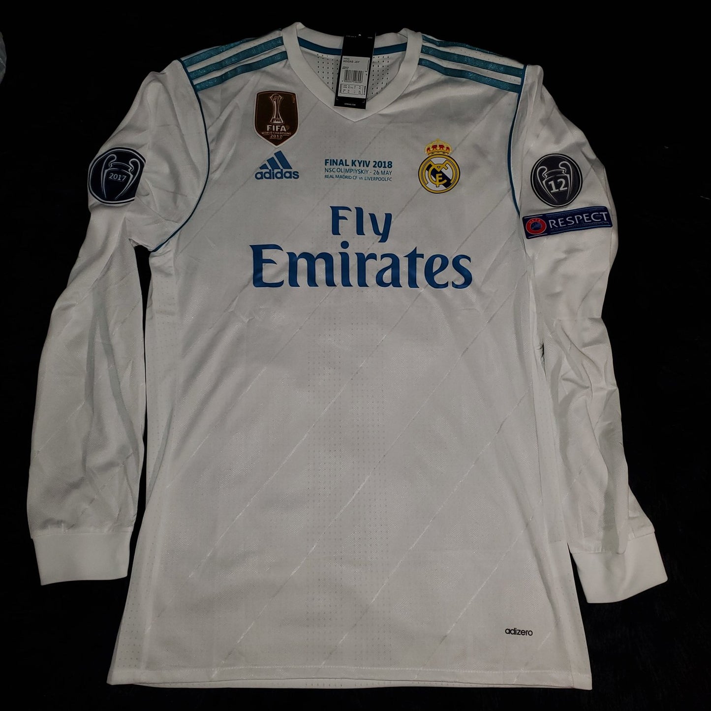 Real Madrid home long sleeve 2018 final Uefa Champions Retro manga larga used
