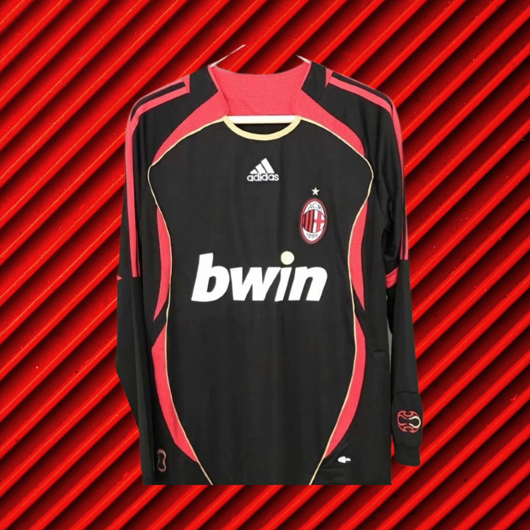 Ac Milan RETRO S-2XL 2006-2007 AC milan third away black manga larga used