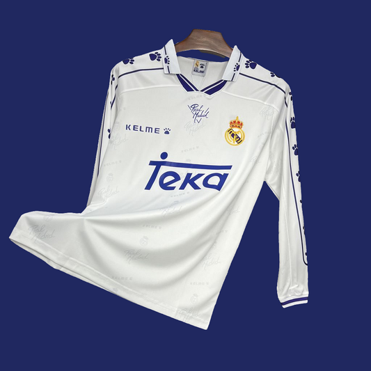 Real Madrid 1994/96 Home Long Sleeve Retro us