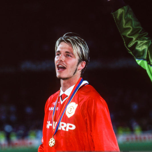 Manchester United home Retro 1999 Final us Champions manga larga