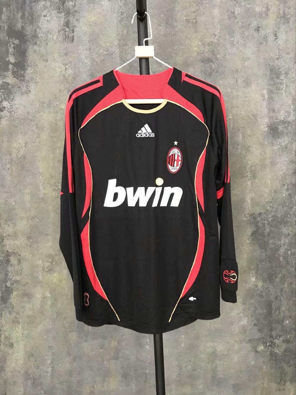 Ac Milan RETRO S-2XL 2006-2007 AC milan third away black manga larga used